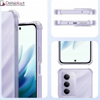 Silikoninis - Anti shock dėklas - su kameros apsauga - skaidrus (Xiaomi Redmi 15 4G)